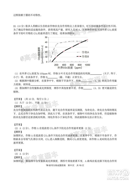 T8联考新八校2021届高三第一次联考生物试题及答案