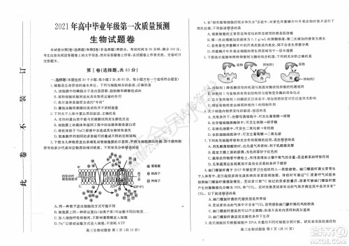 郑州2021年高中毕业年级第一次质量预测生物试题及答案