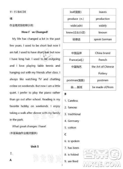 新疆文化出版社2021寒假作业及活动英语九年级人教版答案