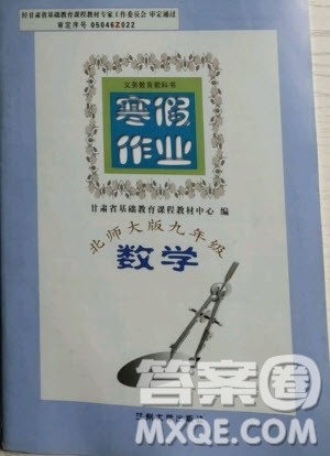 兰州大学出版社2021寒假作业数学九年级北师大版答案