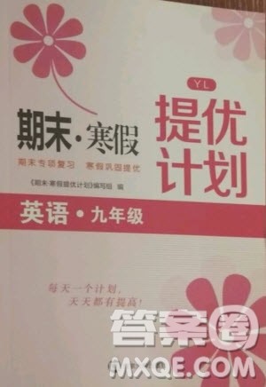 南京大学出版社2021期末寒假提优计划英语九年级译林版答案