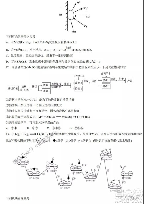 2021年1月八省联考考前猜题卷化学试题及答案