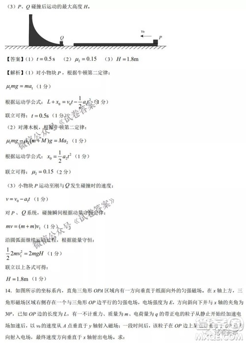 2021年1月八省联考考前猜题卷物理试题及答案