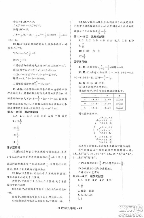 河北少年儿童出版社2021赢在起跑线上中学生快乐寒假九年级数学人教版答案