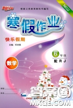 新疆青少年出版社2021新路学业寒假作业快乐假期六年级数学人教版答案 新疆青少年出版社2021新路学业寒假作业快乐假期六年级数学人教版答案