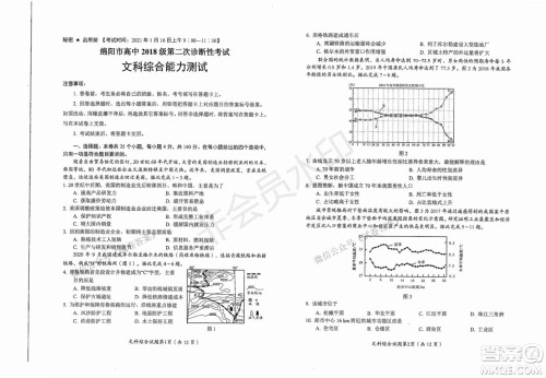 绵阳市高中2018级第二次诊断性考试文科综合试题及答案