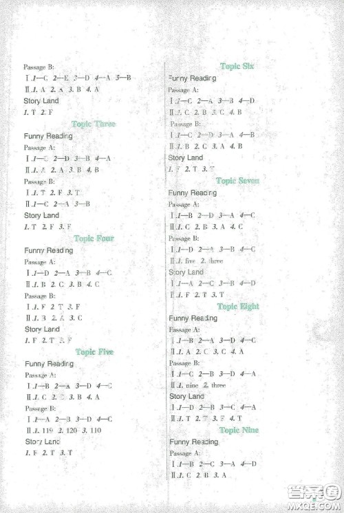 辽宁师范大学出版社2021寒假乐园三年级英语辽师版答案