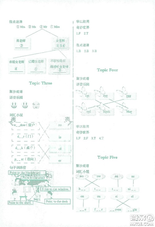 辽宁师范大学出版社2021寒假乐园三年级英语答案