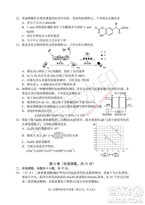 2021年大连市高三双基测试卷化学试题及答案 2021年大连市高三双基测试卷化学试题及答案