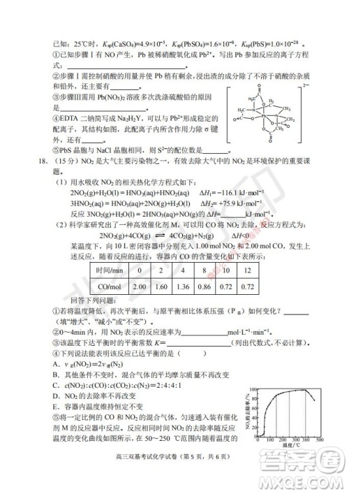 2021年大连市高三双基测试卷化学试题及答案 2021年大连市高三双基测试卷化学试题及答案