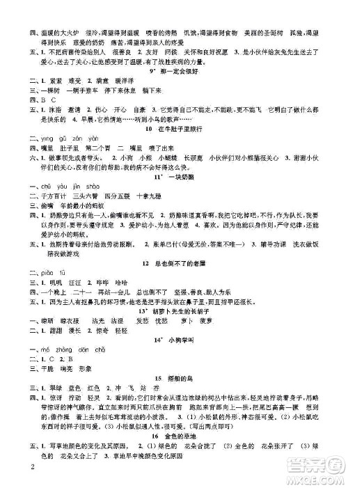江苏凤凰教育出版社2020小学语文补充习题三年级上册人教版答案 江苏凤凰教育出版社2020小学语文补充习题三年级上册人教版答案