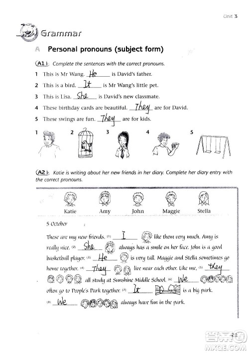 译林出版社2020译林英语初中补充习题七年级上册译林版答案 译林出版社2020译林英语初中补充习题七年级上册译林版答案