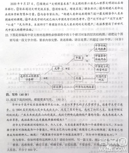 烟台2020-2021学年度第一学期期末学业水平诊断高三语文试题及答案