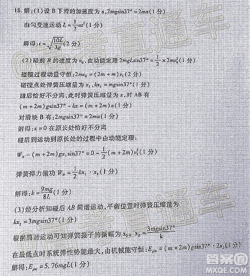 2021届潍坊高三1月联考物理试题及答案 2021届潍坊高三1月联考物理试题及答案
