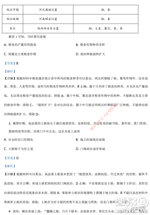 2021年河北省普通高中学业水平选择性考试模拟演练历史试题及答案 2021年河北省普通高中学业水平选择性考试模拟演练历史试题及答案