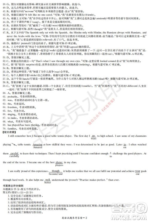 2021年湘豫名校联考高三1月联考英语试题及答案 2021年湘豫名校联考高三1月联考英语试题及答案