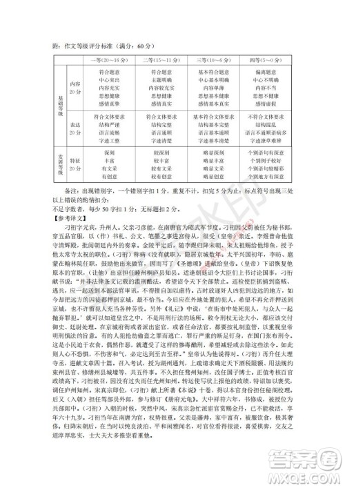 2021年湘豫名校联考高三1月联考语文试题及答案 2021年湘豫名校联考高三1月联考语文试题及答案