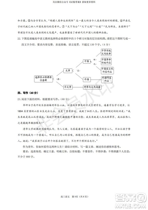 烟台2020-2021学年度第一学期期末学业水平诊断高三语文试题及答案