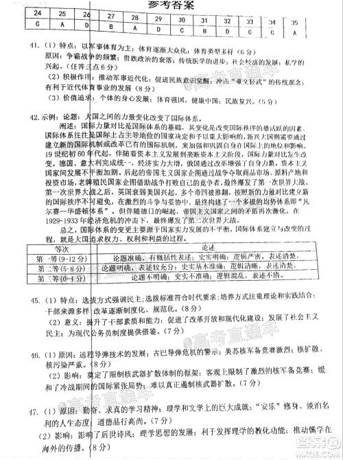 滁州市2021年高三第一次教学质量监测文科综合试题及答案 滁州市2021年高三第一次教学质量监测文科综合试题及答案