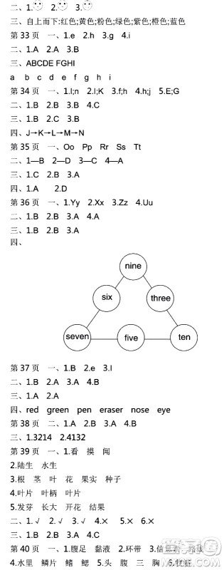 2021版世纪金榜新视野寒假作业三年级答案 2021版世纪金榜新视野寒假作业三年级答案