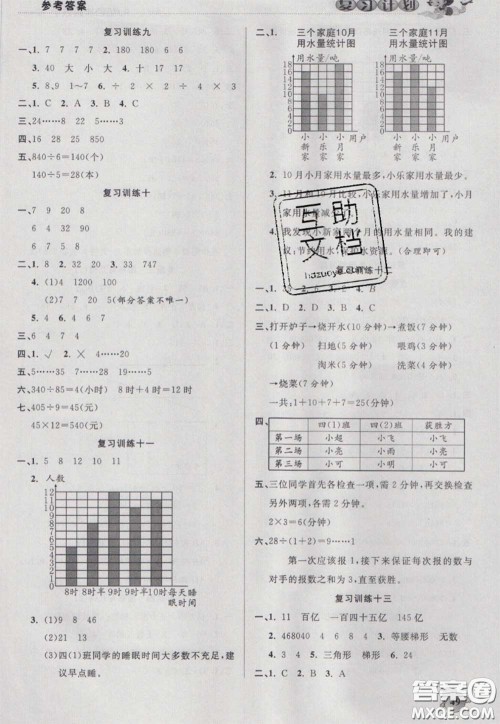 2021品至教育假期复习计划寒假衔接四年级数学人教版答案 2021品至教育假期复习计划寒假衔接四年级数学人教版答案