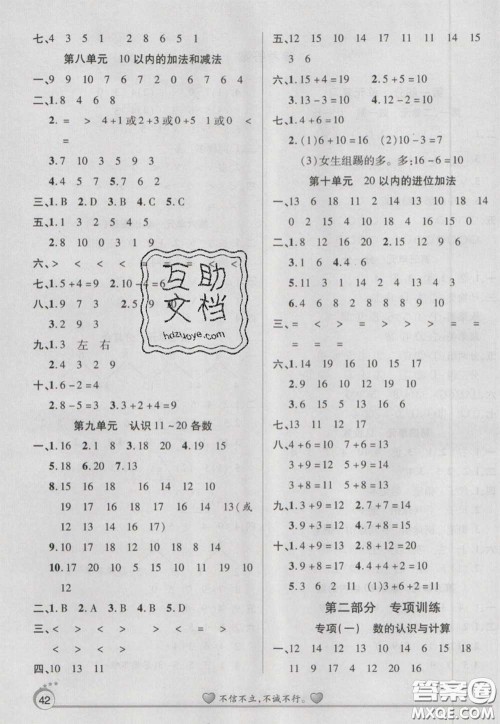 2021品至教育假期复习计划寒假衔接一年级数学苏教版答案