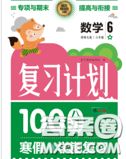 2021年豫新锐图书复习计划100分寒假六年级数学北师版答案