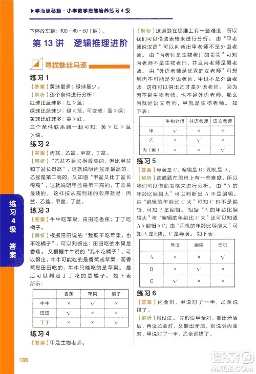 现在教育出版社2021学而思秘籍小学数学思维培养四级练习二年级答案