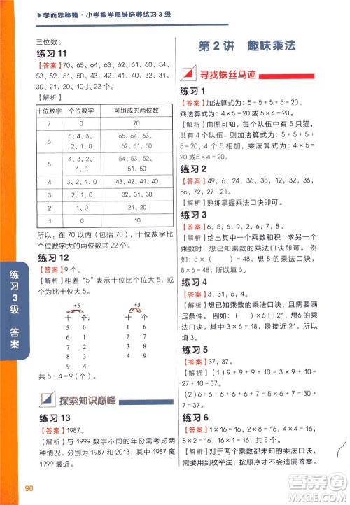 现在教育出版社2021学而思秘籍小学数学思维培养三级练习二年级答案