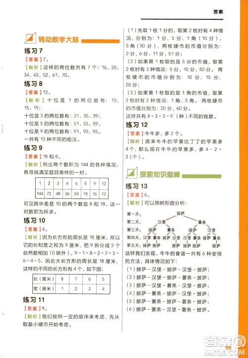 现在教育出版社2021学而思秘籍小学数学思维培养三级练习二年级答案