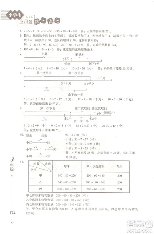 青岛出版社2021小学生应用题举一反三三年级答案 青岛出版社2021小学生应用题举一反三三年级答案
