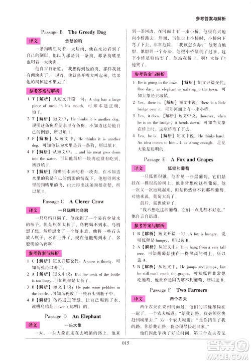 2021版木头马小学英语阅读强化训练100篇三年级答案 2021版木头马小学英语阅读强化训练100篇三年级答案