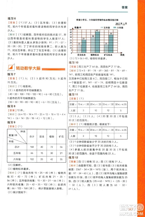 现在教育出版社2021学而思秘籍小学数学思维培养6级练习三年级答案