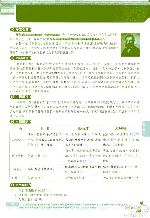 北京教育出版社2021年倍速学习法七年级语文下册人教版答案