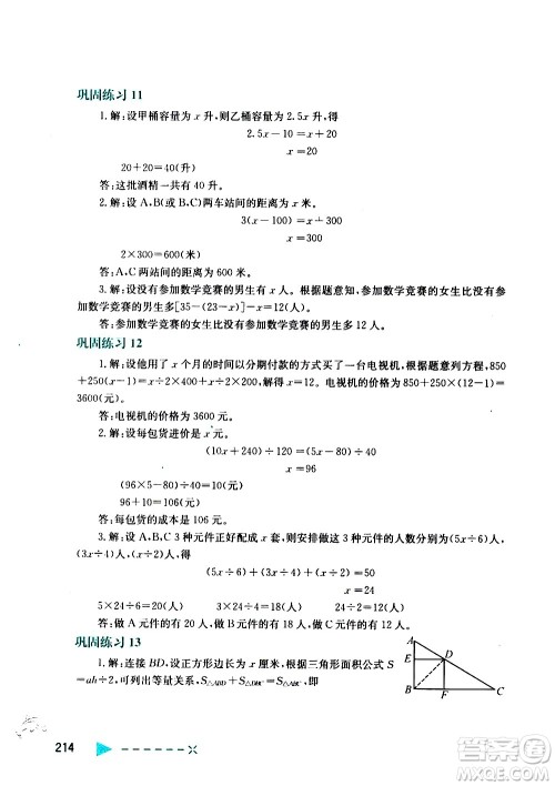 陕西人民教育出版社2021小学数学培优举一反三五年级答案