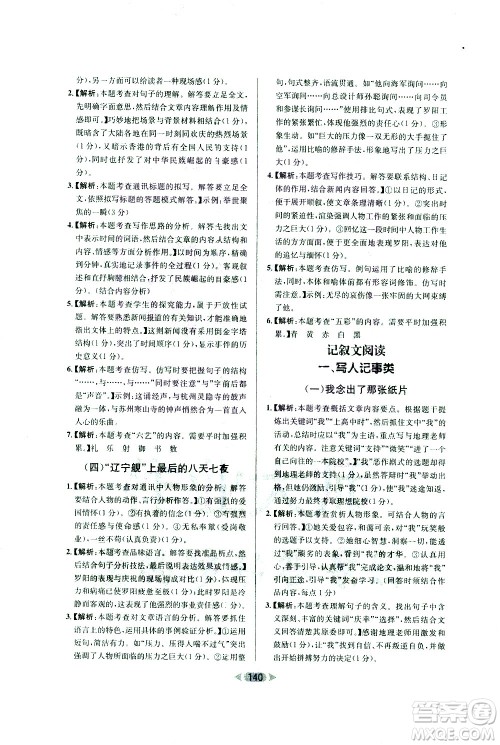南方出版社2021金牌阅读初中课外现代文阅读训练八年级答案 南方出版社2021金牌阅读初中课外现代文阅读训练八年级答案