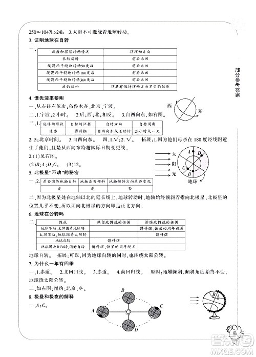 宁波出版社2021新课标学习方法指导丛书科学五年级下册教科版答案