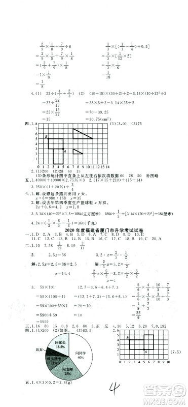 黄冈小状元2021版全国100所名校小学升学考试真题精编卷数学全国版答案 黄冈小状元2021版全国100所名校小学升学考试真题精编卷数学全国版答案