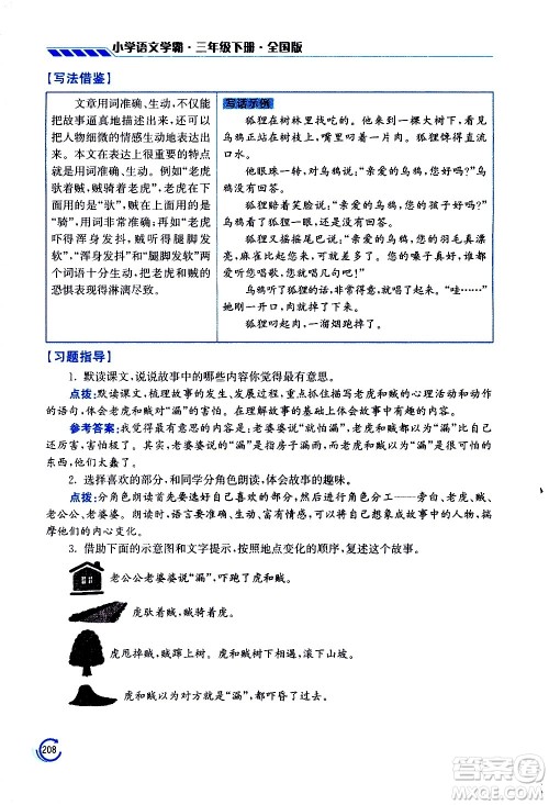 江苏凤凰美术出版社2021小学语文学霸三年级下册全国版答案