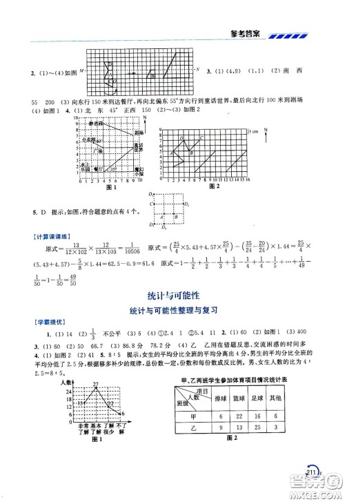 江苏凤凰美术出版社2021小学数学学霸六年级下册江苏版答案