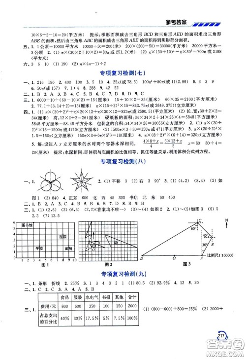 江苏凤凰美术出版社2021小学数学学霸六年级下册江苏版答案