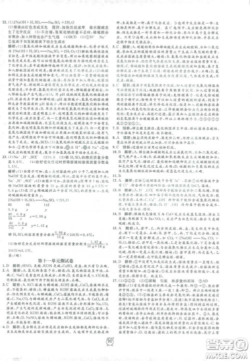 钟书金牌2021过关冲刺100分九年级化学下册人教版单元测试卷答案
