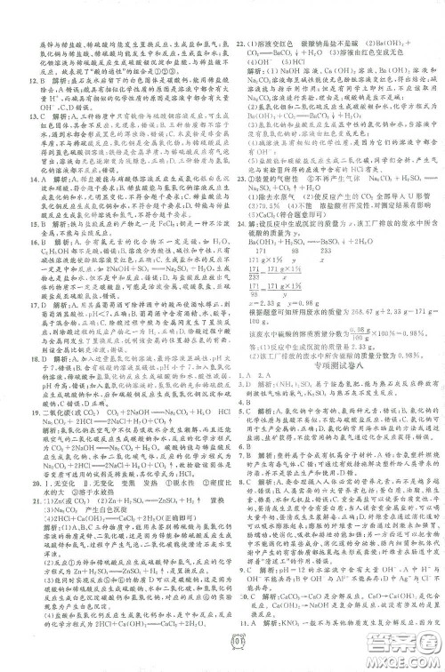 钟书金牌2021过关冲刺100分九年级化学下册人教版单元测试卷答案