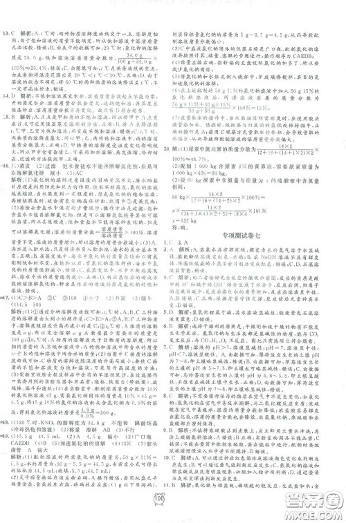 钟书金牌2021过关冲刺100分九年级化学下册人教版单元测试卷答案