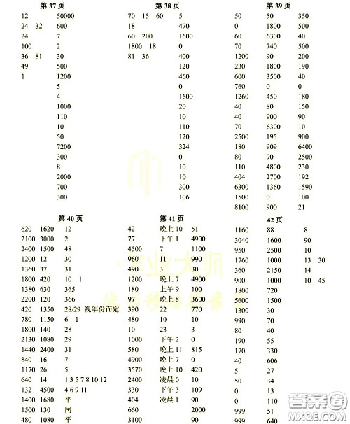 科学普及出版社2021帮你学数学口算练习册小学三年级下册人教版答案