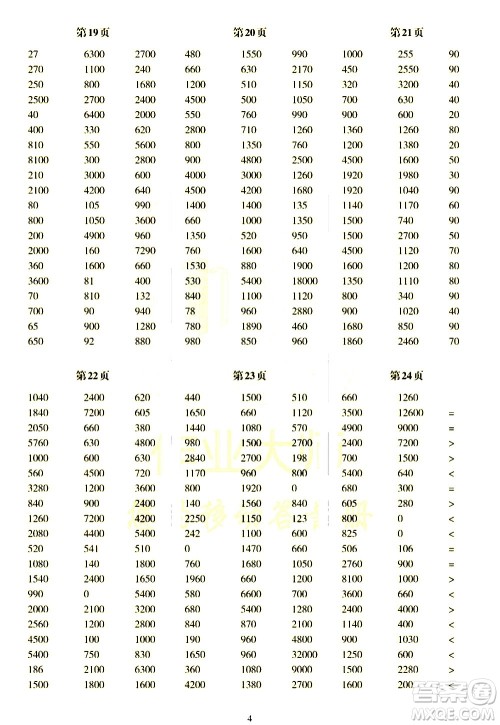 科学普及出版社2021帮你学数学口算练习册小学三年级下册北师版答案