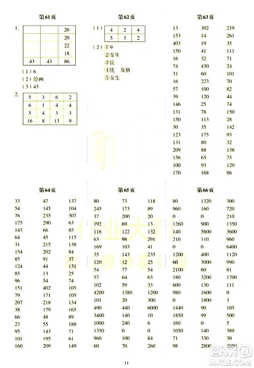 科学普及出版社2021帮你学数学口算练习册小学三年级下册北师版答案