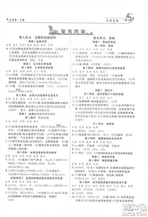 钟书金牌2021过关冲刺100分课时作业九年级化学下册人教版答案 钟书金牌2021过关冲刺100分课时作业九年级化学下册人教版答案