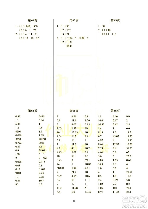 科学普及出版社2021帮你学数学口算练习册小学四年级下册北师版答案