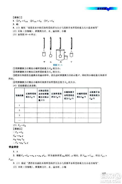 广州出版社2021阳光学业评价物理八年级下册人教版答案 广州出版社2021阳光学业评价物理八年级下册人教版答案